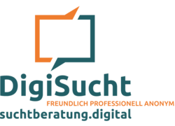 Wort- Bildmarke DigiSucht mit Webadresse suchtberatung.digital