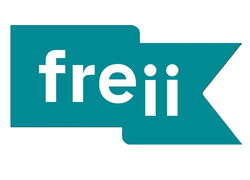 freii in weißer Schrift auf petrolfarbenen Hintergrund
