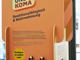 Ausstellungsmodul zum Thema Reaktionsfähigkeit.