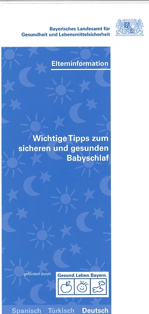 Titelseite des Flyers, blauer Hintergrund mit Sonne, Mond und Sterne und dem Titel