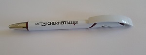 Kugelschreiber mit Schriftzug "Mit Sicherheit besser"