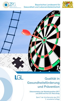 Titelblatt der Handreichung mit Zielscheibe und Dartpfeil in der Mitte