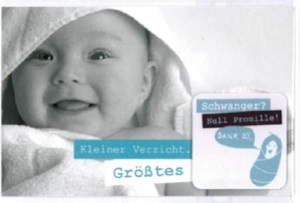 Display Cleaner mit Aufschrift "Schwanger? Null Promille"